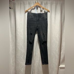 Hollister Black Distressed Ripped Skinny Jeans